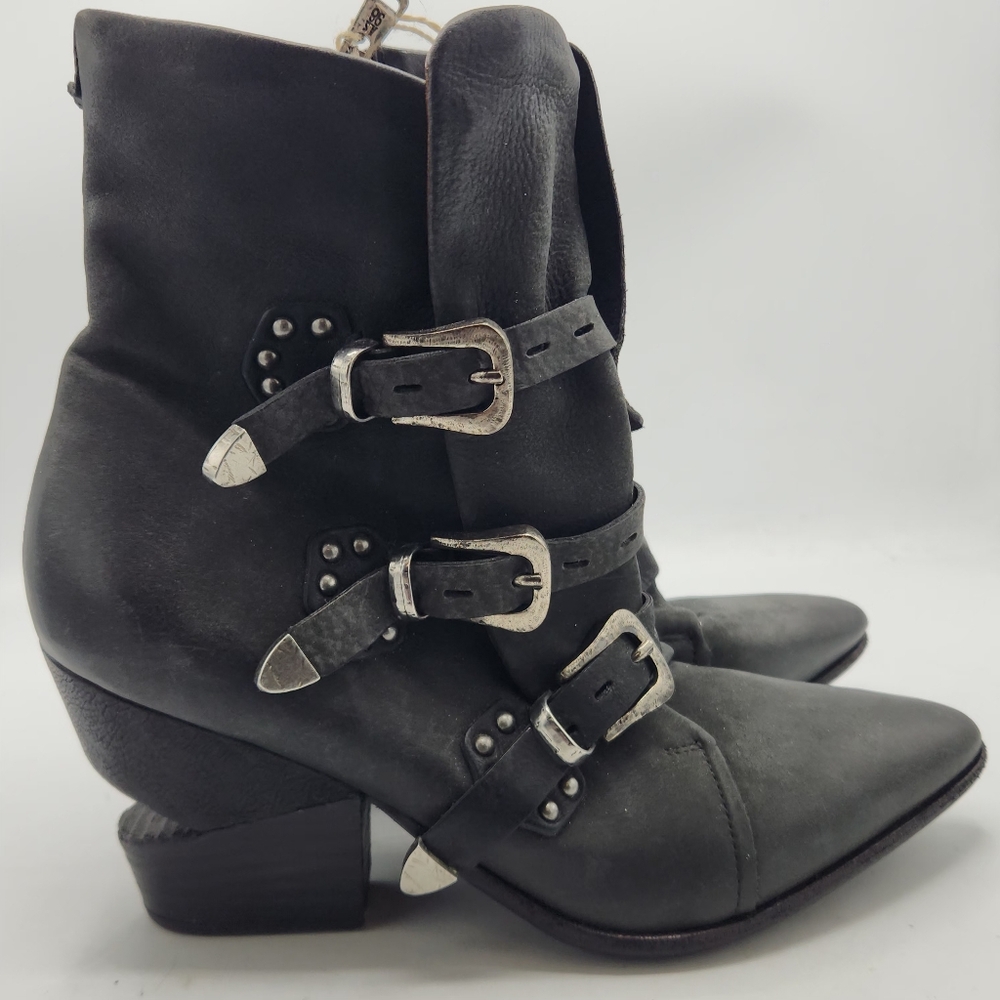 NWT A.S. 98 Saintec Studded Black Leather Moto Boots - Italian - Size 40 - Picture 4 of 16